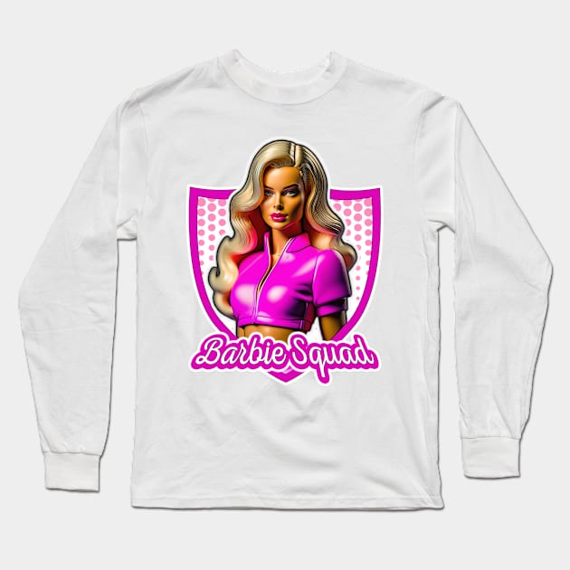 Barbie Squad-Barbie x Oppenheimer-Barbenheimer Long Sleeve T-Shirt by Mr.PopArts